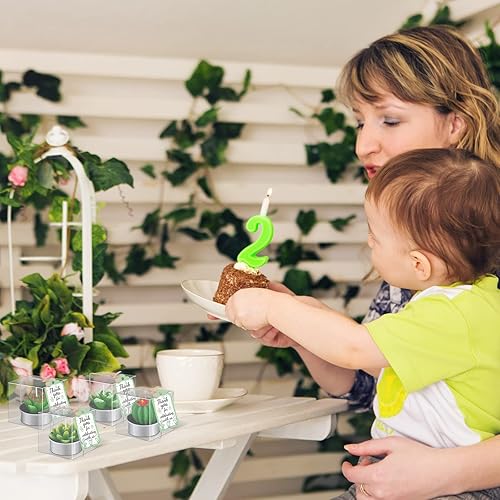 Miniatura 4 de MTLEE 24 juegos de velas de cactus suculentas, velas perfumadas de cactus, velas decorativas de mini plantas, velas de baby shower, regalos con