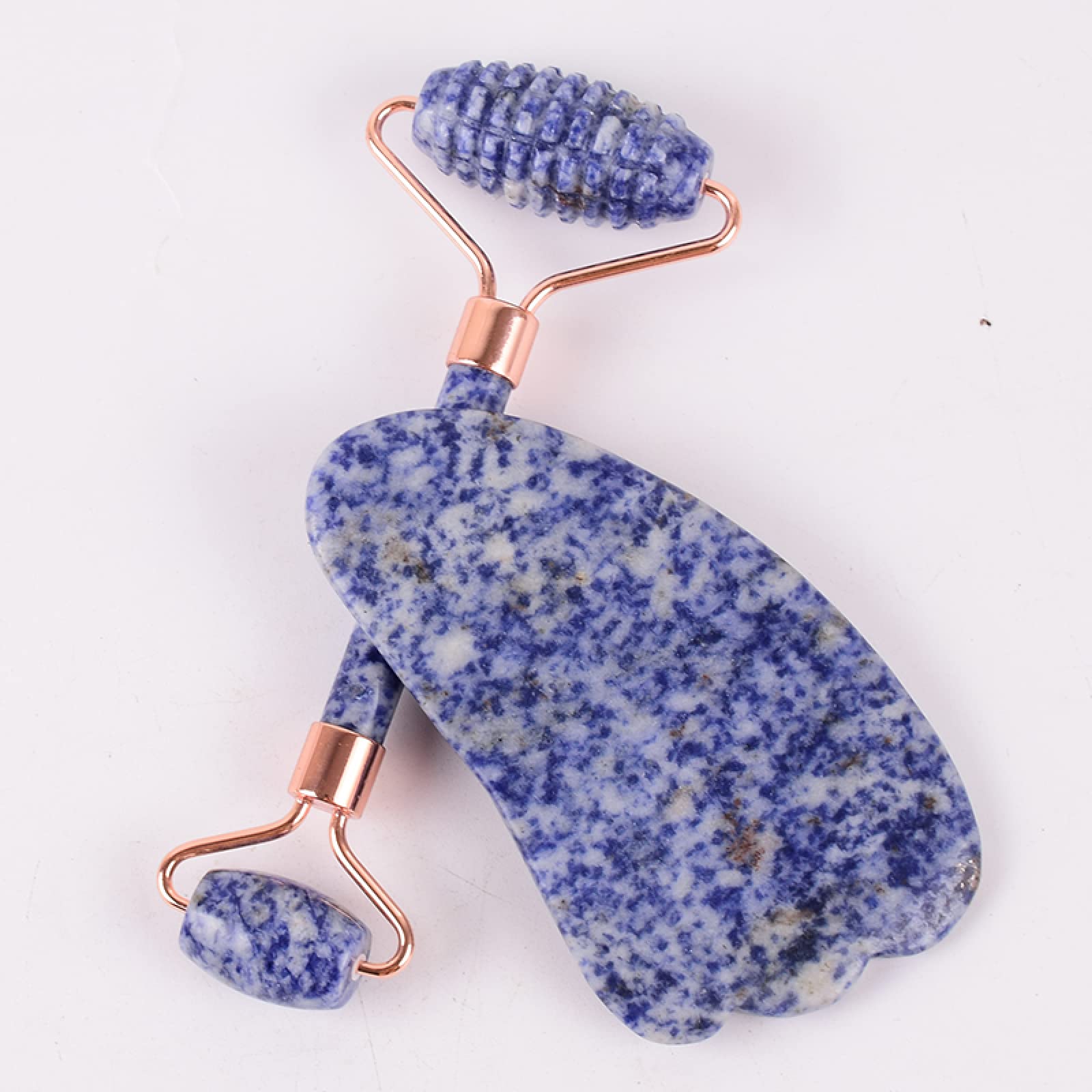 Rodillo de piedra natural Gua Sha juego de herramientas de masaje, 2 piezas