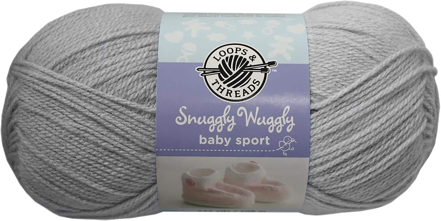 Loops & Threads Snuggly Wuggly Yarn - Yarn for Knitting, Crochet, Weaving, and Arts & Crafts - Gray, Acrylic, 5 oz