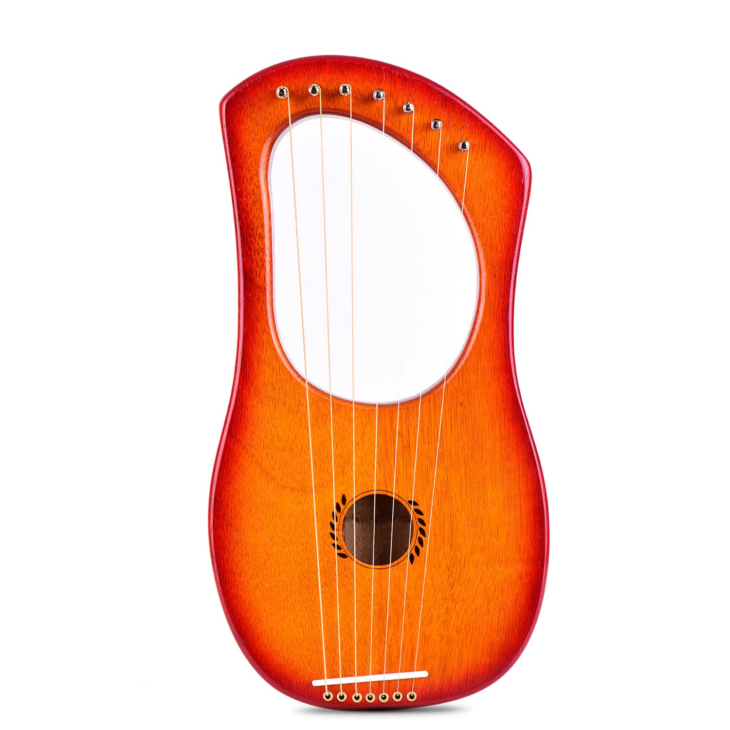 Harpe Lyre En Bois 7 Cordes - Instrument Portable Pour Débutants - Taille 30x15,3 Cm - Finition Non Finie DIY