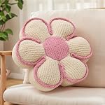 Sage Green Flower Pillow Daisy Flower Shaped Decorative Preppy Throw Pillows,16" Cute Fluffy Soft Floor Cushion for Sofa Couch Bed Room Bedroom Decor Aesthetic (1, Sage Green, 16 Inch)
