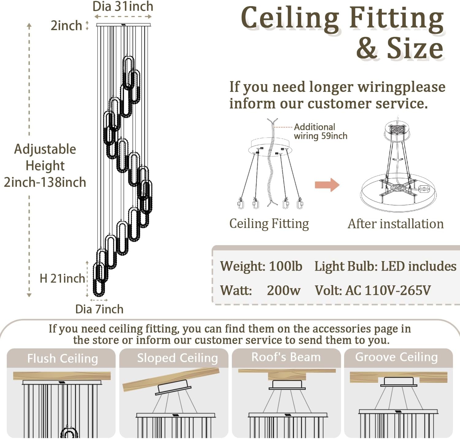 H138 Large Chandeliers for High Ceilings Crystal Ring Chandelier 16-Light Modern foyers Entrance Chandelier LED Dimmable 2700K-6000K