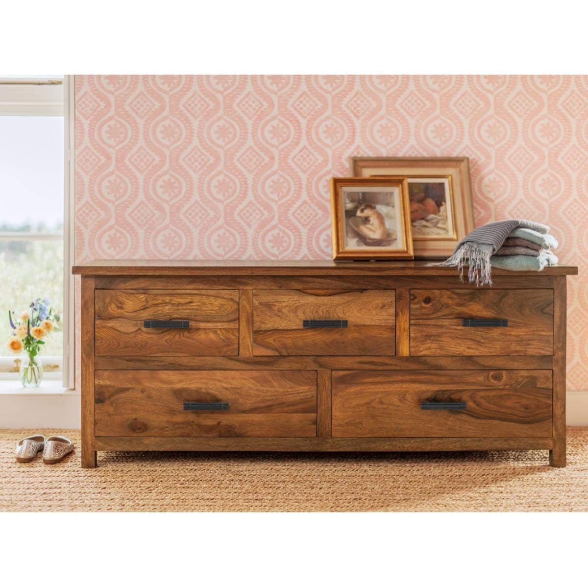 GateWay Furniture Solid Sheesham Wood Chest of Drawers for Bedroom and Living Room (Design 6)-image-48