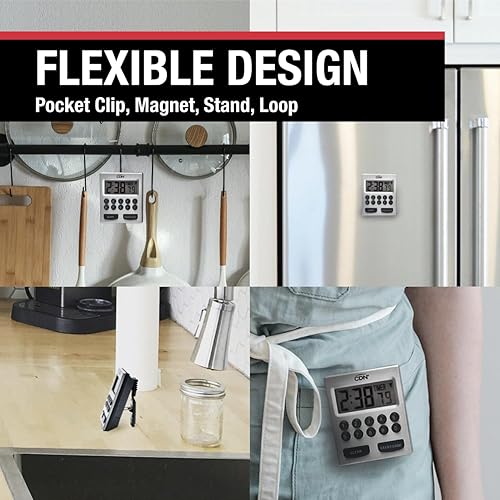 Miniatura 3 de Component Design CDN TM30 Temporizador de 2 alarmas con entrada directa 7 Plateado