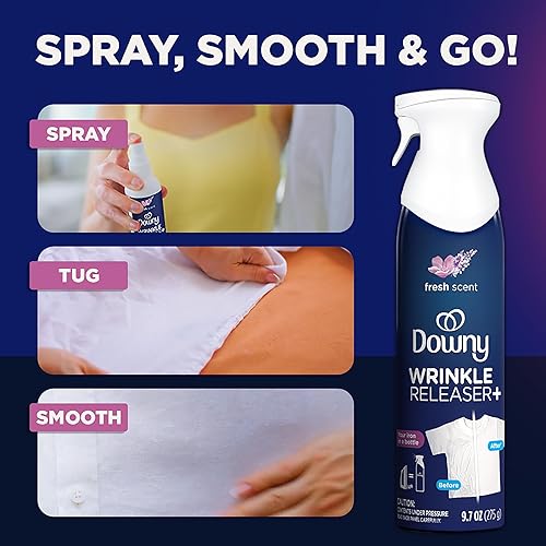 Miniatura 3 de Downy Spray liberador de arrugas, todo en uno, eliminador de olores, removedor de estático, refrescante de tela y ayuda de planchado para ropa, 9.7