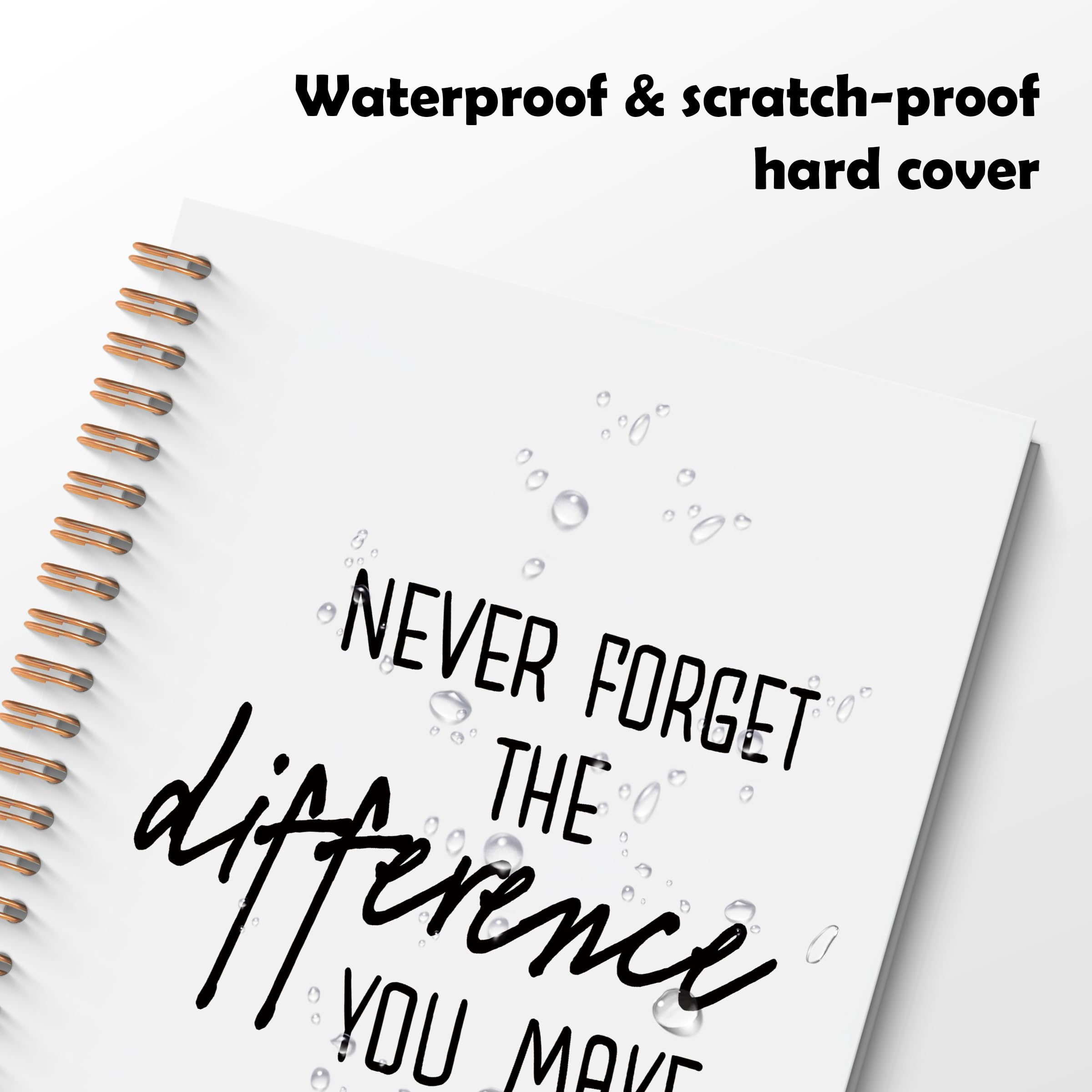 Spiral-Notizbuch, Aufschrift "Never Forget the Difference You Make", Dankeschön, Wertschätzungsgeschenk für Lehrer, Kollegen, Mentor, Pädagogin, Krankenschwester, Chef, inspirierendes Tagebuch