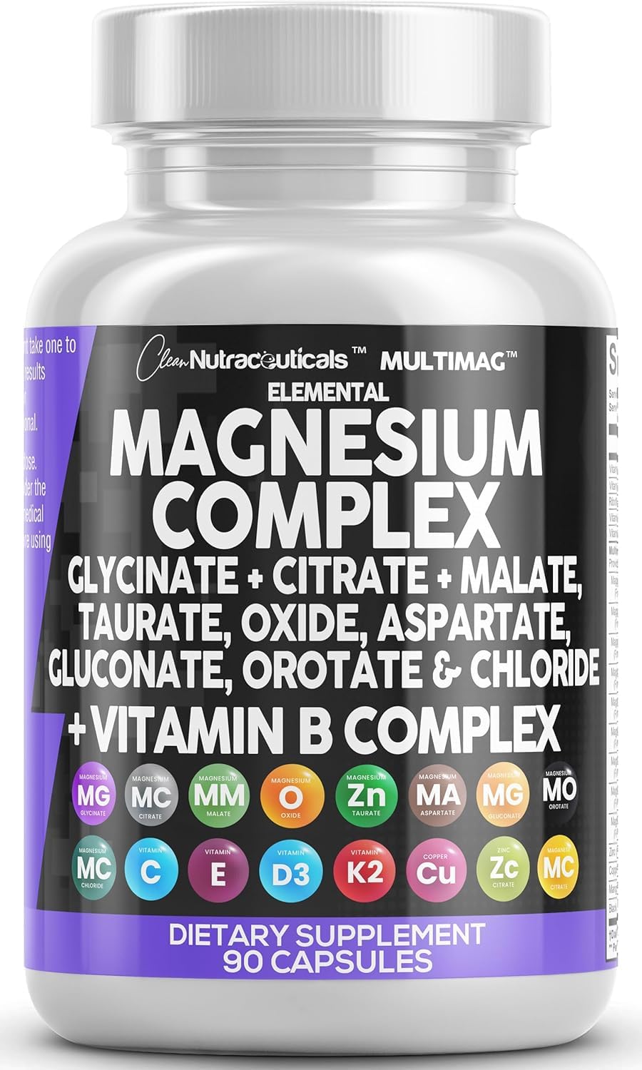 Magnesium Complex 2285mg with Magnesium Glycinate Citrate Malate Oxide Taurate Aspartate Gluconate Orotate & Mag Chloride, Zinc Copper Manganese & Vitamin C B1 B2 B6 B12 Complex - 90 Count (B0D48VC83B) Amazon Price History, Amazon Price Tracker