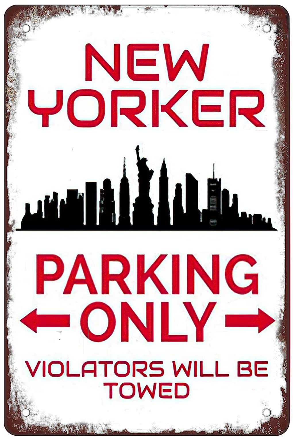 Metal tin Sign New Yorkers Stop-Vintage Aluminum tin Logo Garden Logo Bar Restaurant Family Farm Garage Art Festival Gift Wall Logo 12x8inch