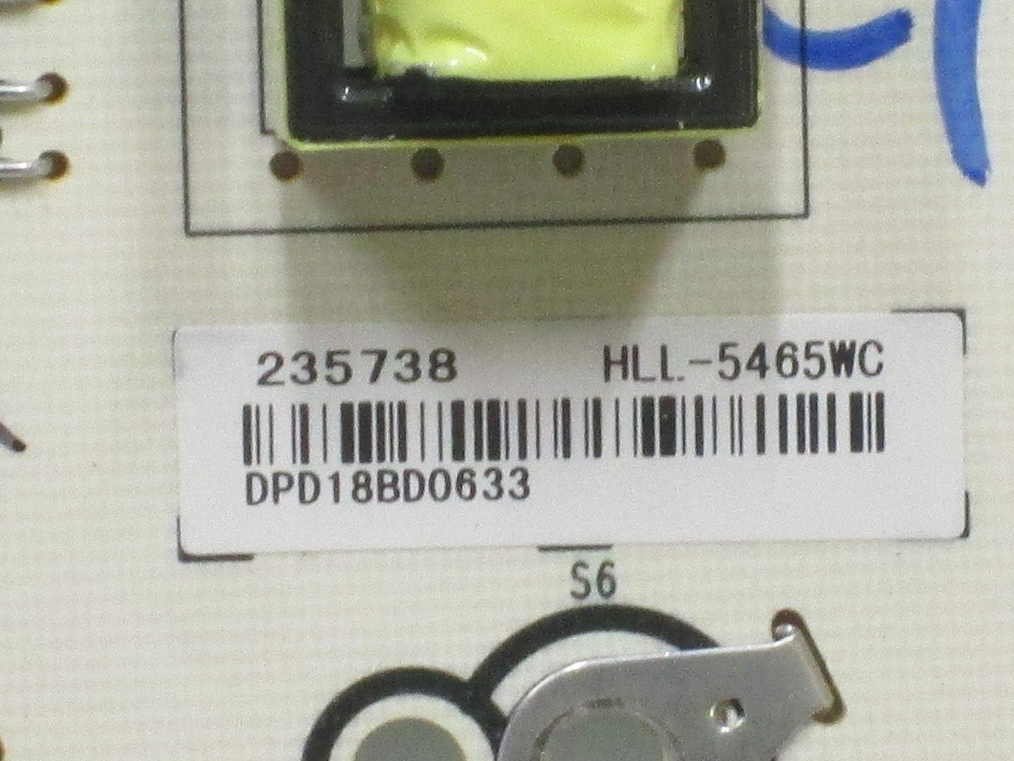 Close-up of the 235738 part number on the board