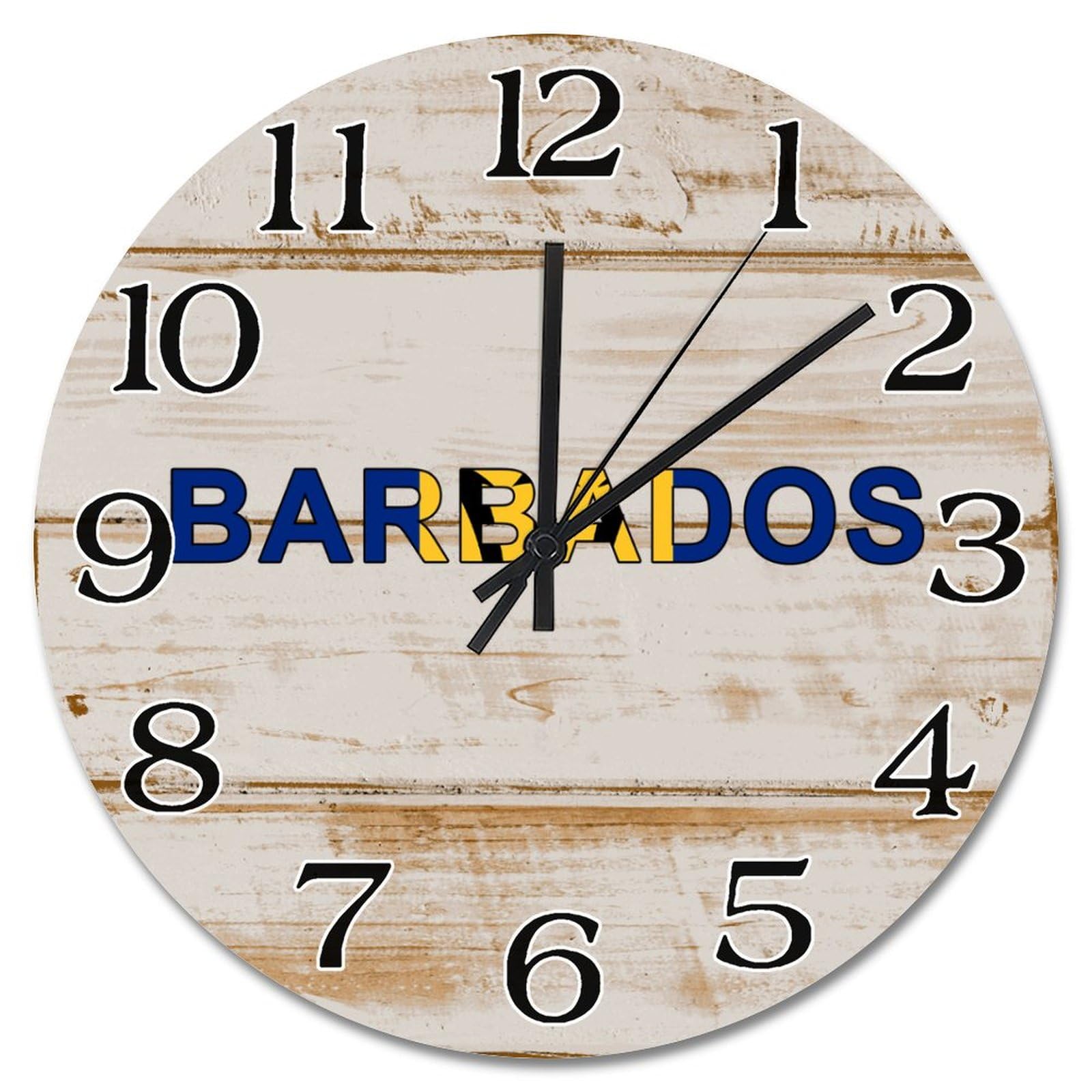 Horloge murale Barbade bois 38,1 cm à piles silence absolu