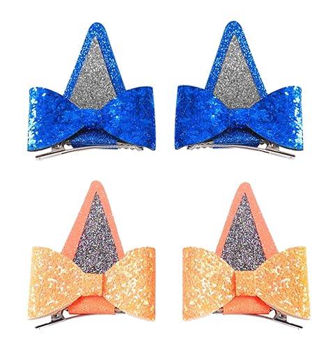 Pinzas para el pelo con orejas de perro azules, diademas para disfraz de perro, lazo para el pelo, pasadores, accesorios para el cabello con