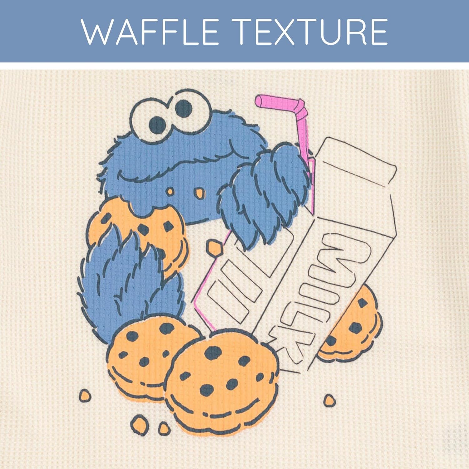 Sesame Street Waffle Knit Pullover Sweatshirt and Jogger Pants Outfit Set Newborn to Little Kid Sizes (0-3 Months - 5) - Image 6