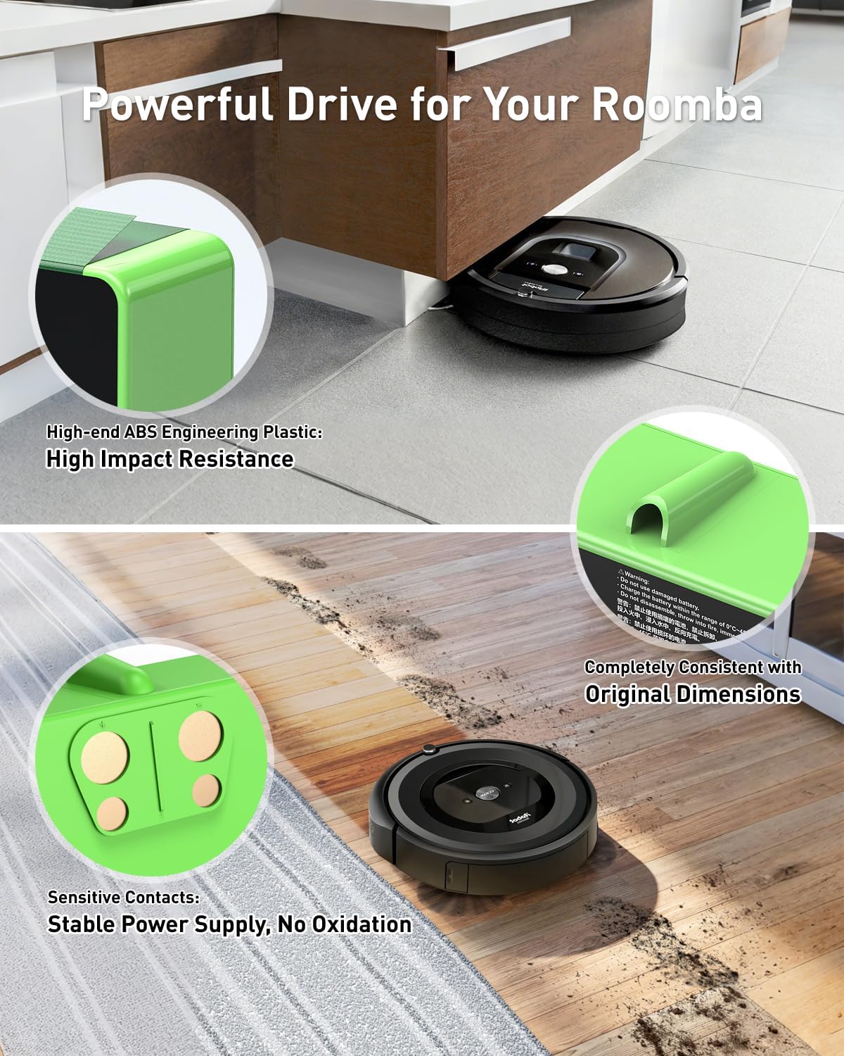 1800Li Replacement Battery for iRobot Roomba, Imported battery Replacement for Roomba 900 800 700 600 Series, for 960 965 970 980 981 801 805 850 860 877 890 891 895 780 790 614 615 640 665 670 675