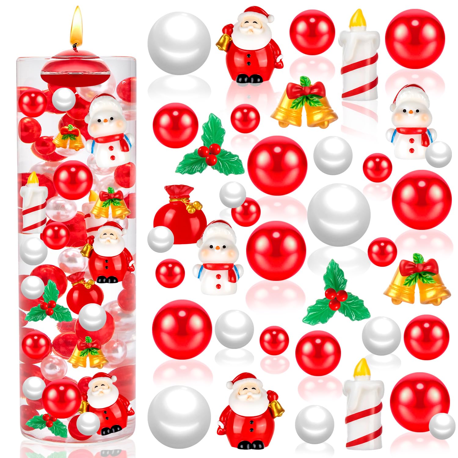 Vases de Noël flottants magiques : créez un centre de table rouge et blanc plein de souvenirs