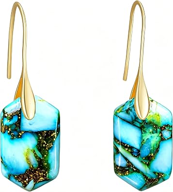 Plumiss Boho Natural Healing Lightweight Dangle Earrings for Women Sensitive-Ear