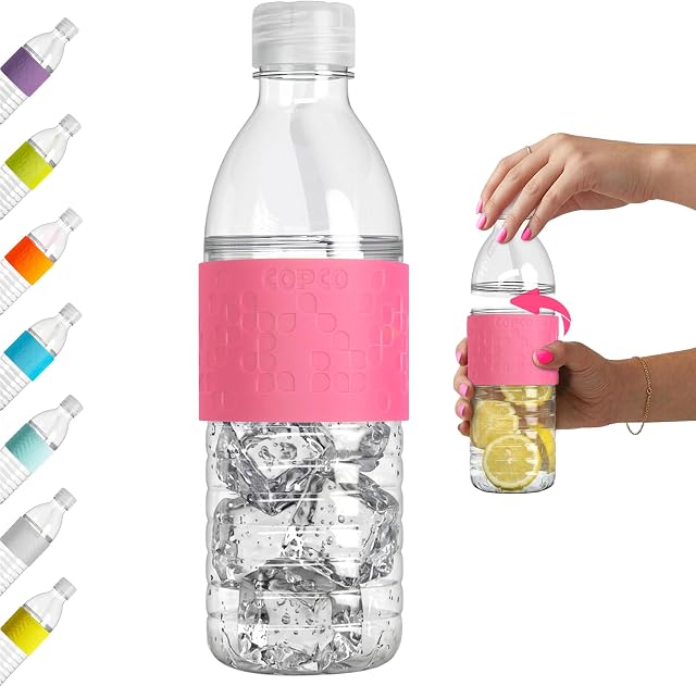 Copco Hydra Bouteille d'eau Tritan réutilisable avec couvercle résistant aux déversements et manches antidérapantes, 16,9-Ounce, rose