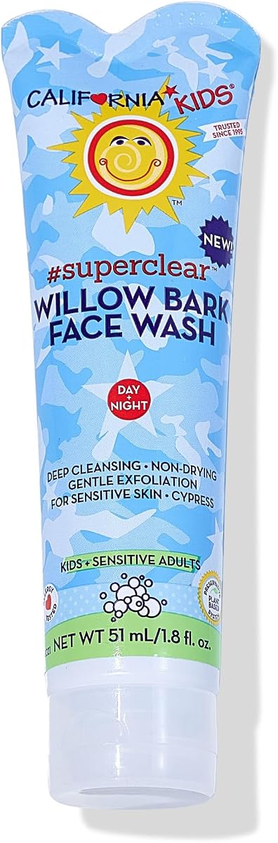 California Kids Face Wash | Gentle Exfoliating Face Wash For Kids + Teens | Mild Salicylic Acid Cleanser For Sensitive Skin | 1.8 oz. / 51 mL