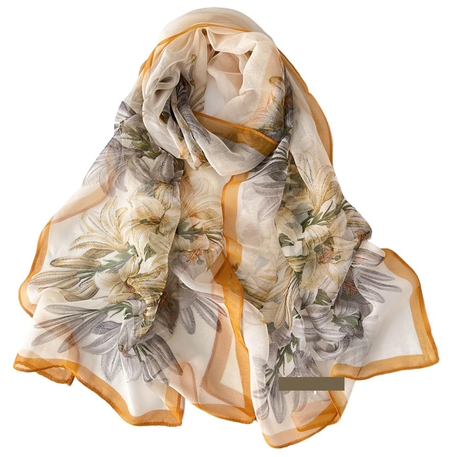 Sciarpa di Primavera 2 Pezzi Sciarpa Primaverile Stampata da Donna Elegante Sciarpa in Chiffon Scialle Sottile for Protezione Solare da Spiaggia Estiva(Color 4)