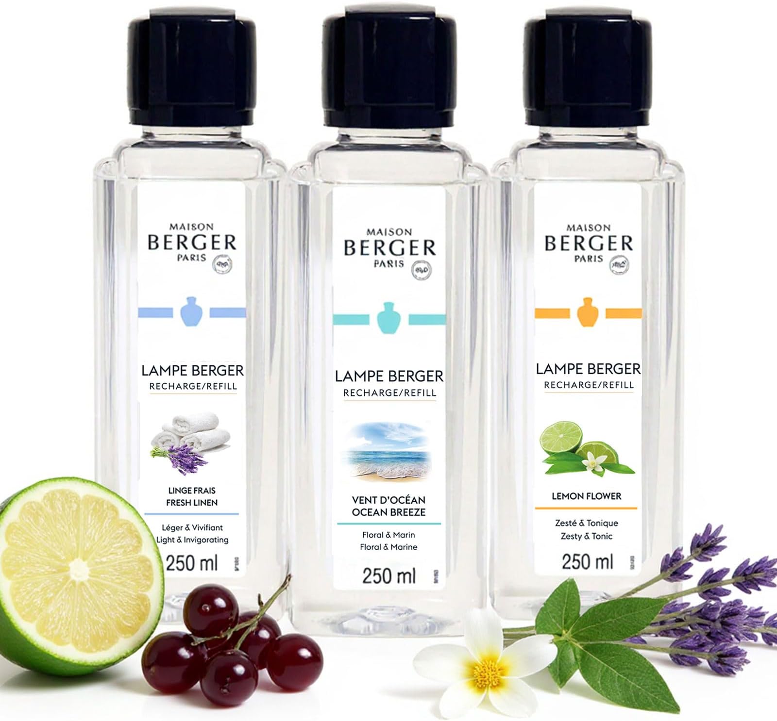 MAISON BERGER Lampe Berger Refill, 3 x 250 ml, Fresh Trio
