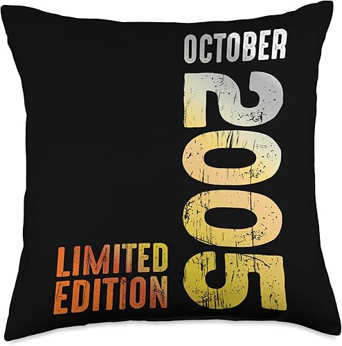 Since October 2005 Retro 2005 Vintage 2005 October Throw Pillow