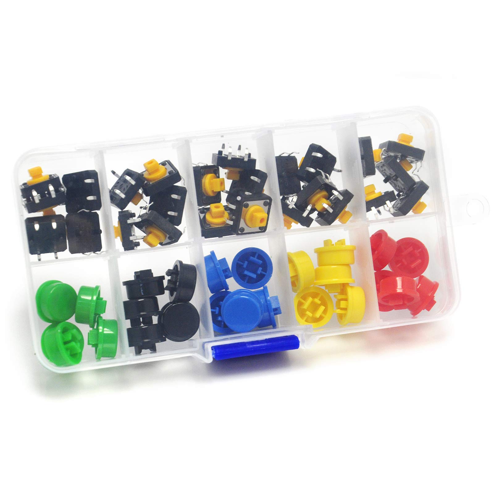 Gikfun 12x12x7.3 mm Tact Tactile Push Button Momentary SMD PCB Switch with Cap for Arduino (Pack of 25pcs) AE1027U