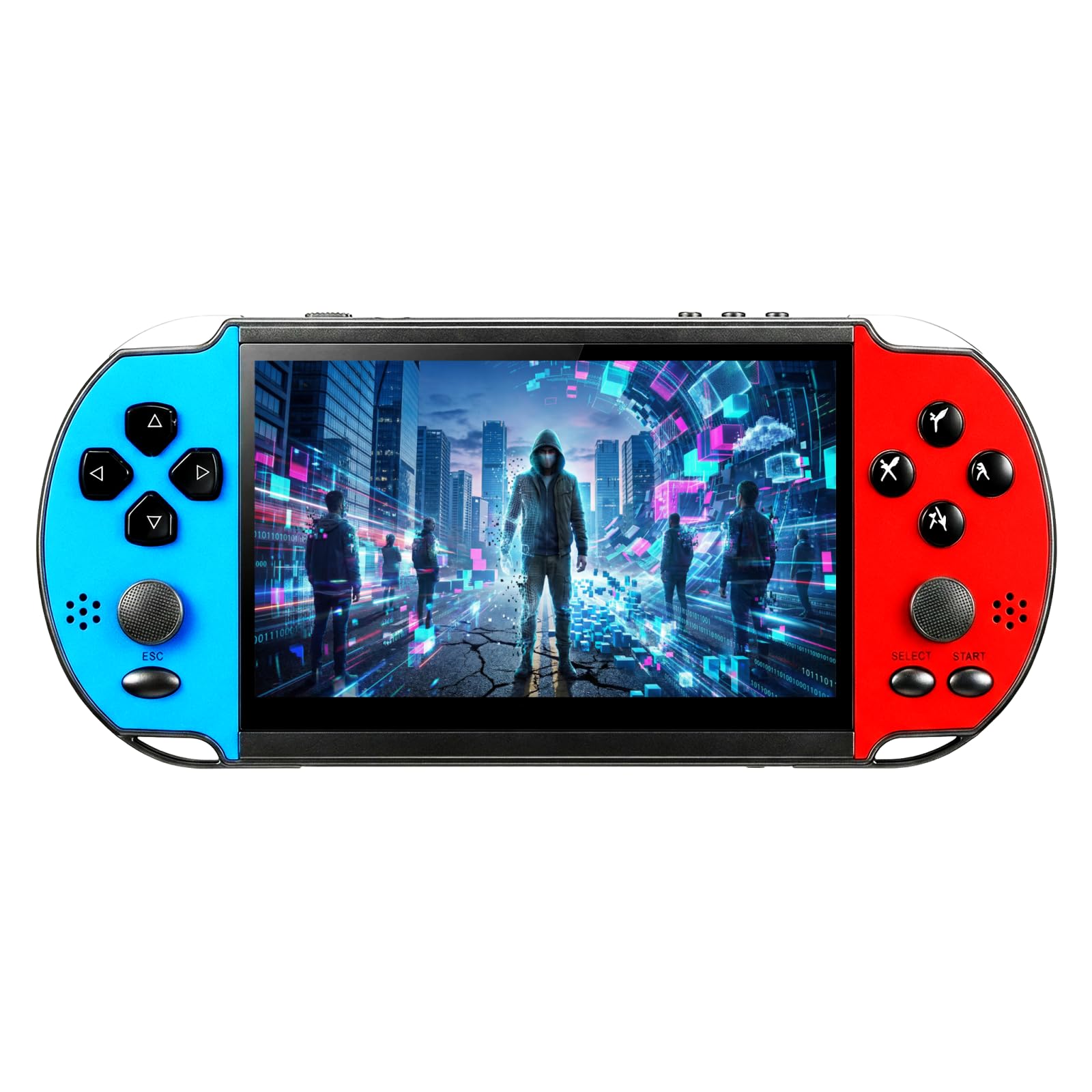 Console de jeu vidéo MP4/MP3 de 13 cm, émulateurs multiples intégrés, jeux rétro classiques, console portable, parfaite pour anniversaire, extérieur, voyage, loisirs