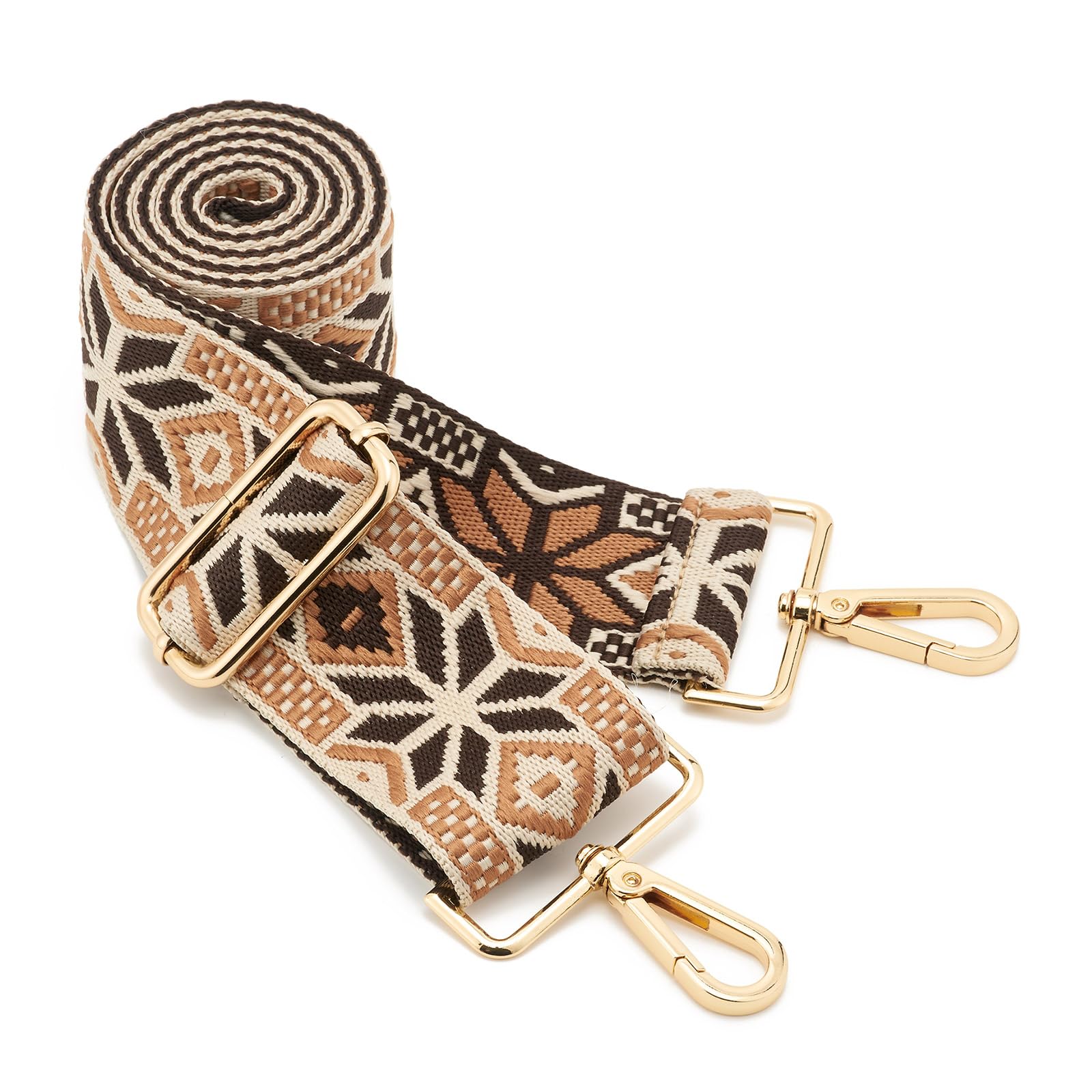 Wide Shoulder Strap Adjustable Replacement Belt Guitar Style Crossbody Bag Handbag Strap Multicolor Canvas Straps(Wide:2in)(Color65)