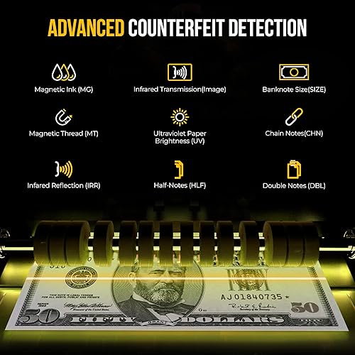 Miniatura 3 de KOLIBRI KBR-1500 V2 Contador de dinero de grado empresarial  Contador de billetes, clasificador, lector con detección de falsificaciones  Máquina