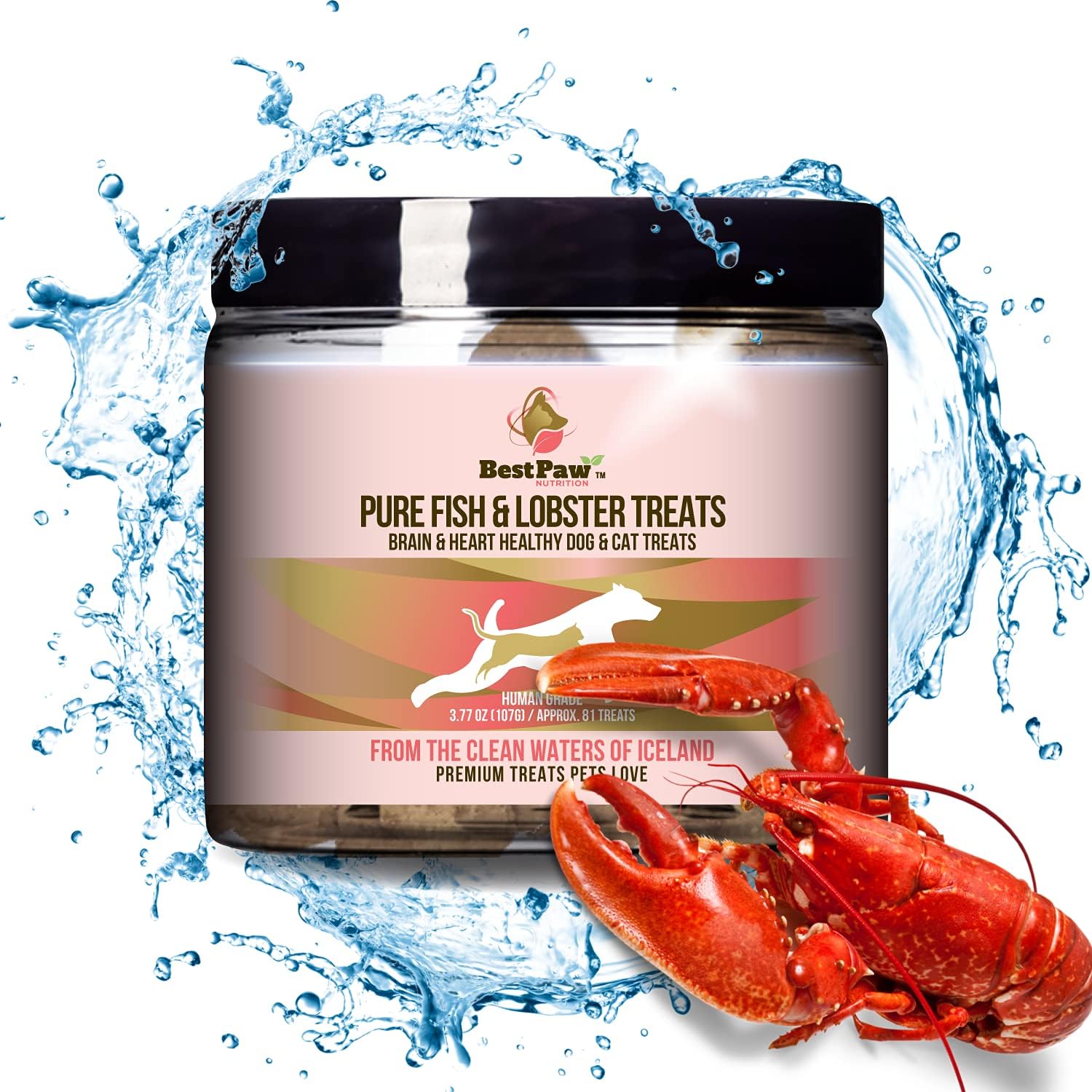 Pure Paw Pure Fish & Lobster Treats, Brain & Heart Healthy Dog Treats
