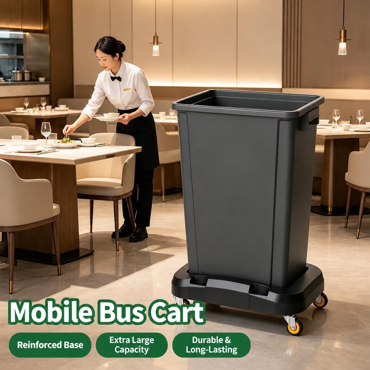 Carrello per Pulizie con Ruote Girevoli e Porta Attrezzi