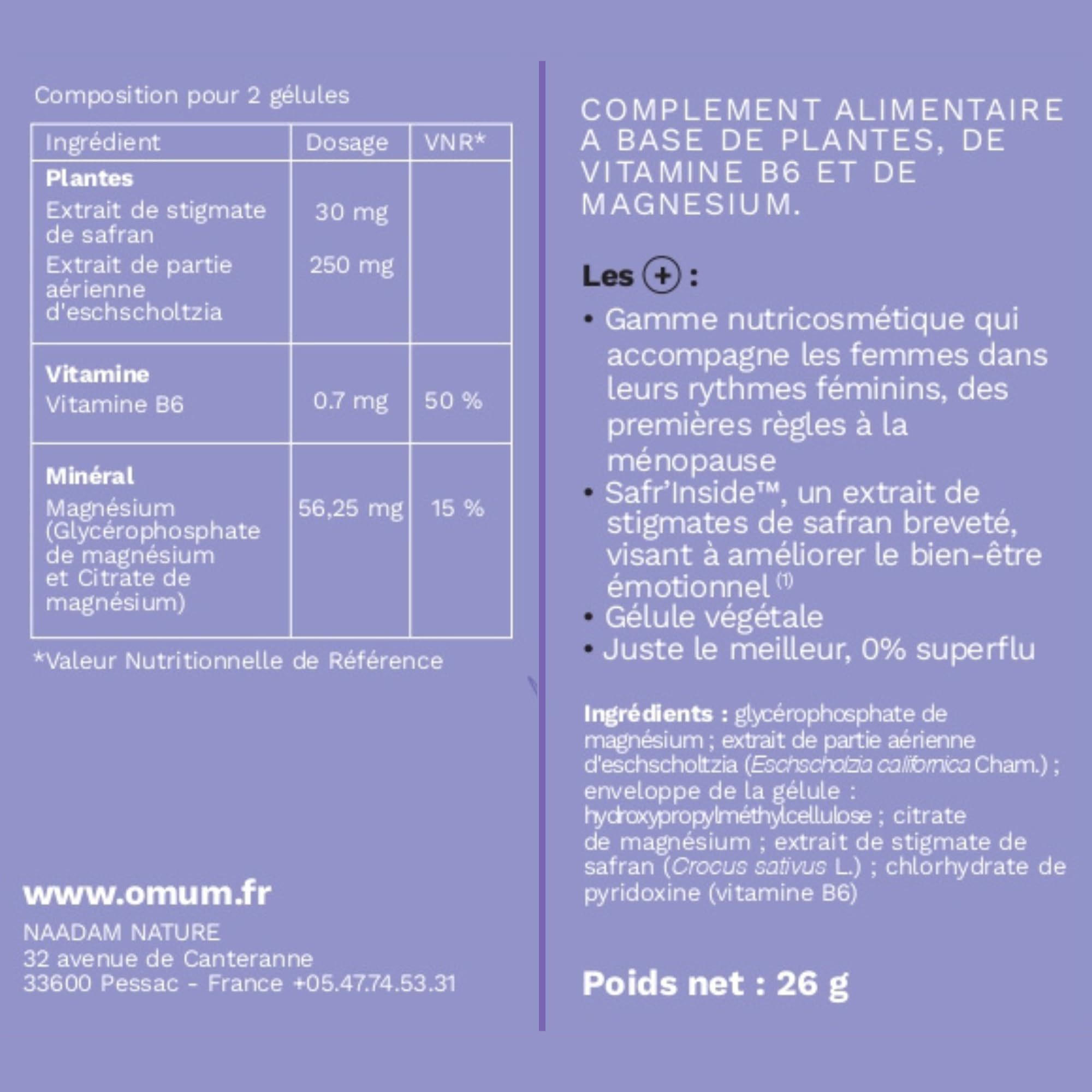 OMUM - Duo SPM, règles et cycles - Mon Cycle Zen sommeil et humeur + Mon Cycle Confort compléments