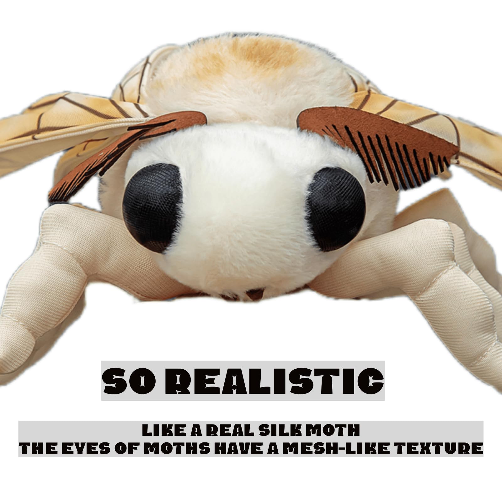 Realistic Silk Moth Plush Toy – 11 Inch Soft Stuffed Animal, Cute & Colorful Kids Toy, Home Decor Gift For Friends & Children