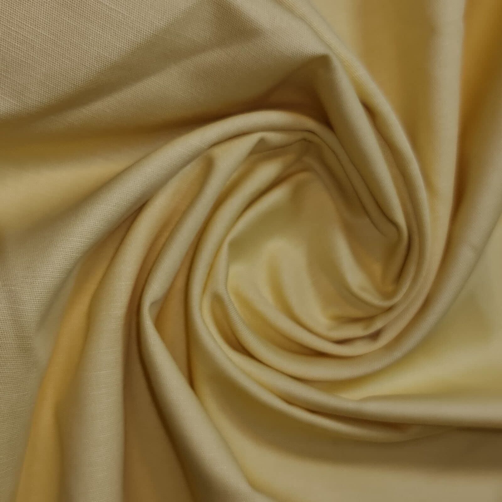 *Clearance* Plain 100% Cotton Linen Fabric Craft Dress Quilting Material 58" (Pale Yellow)