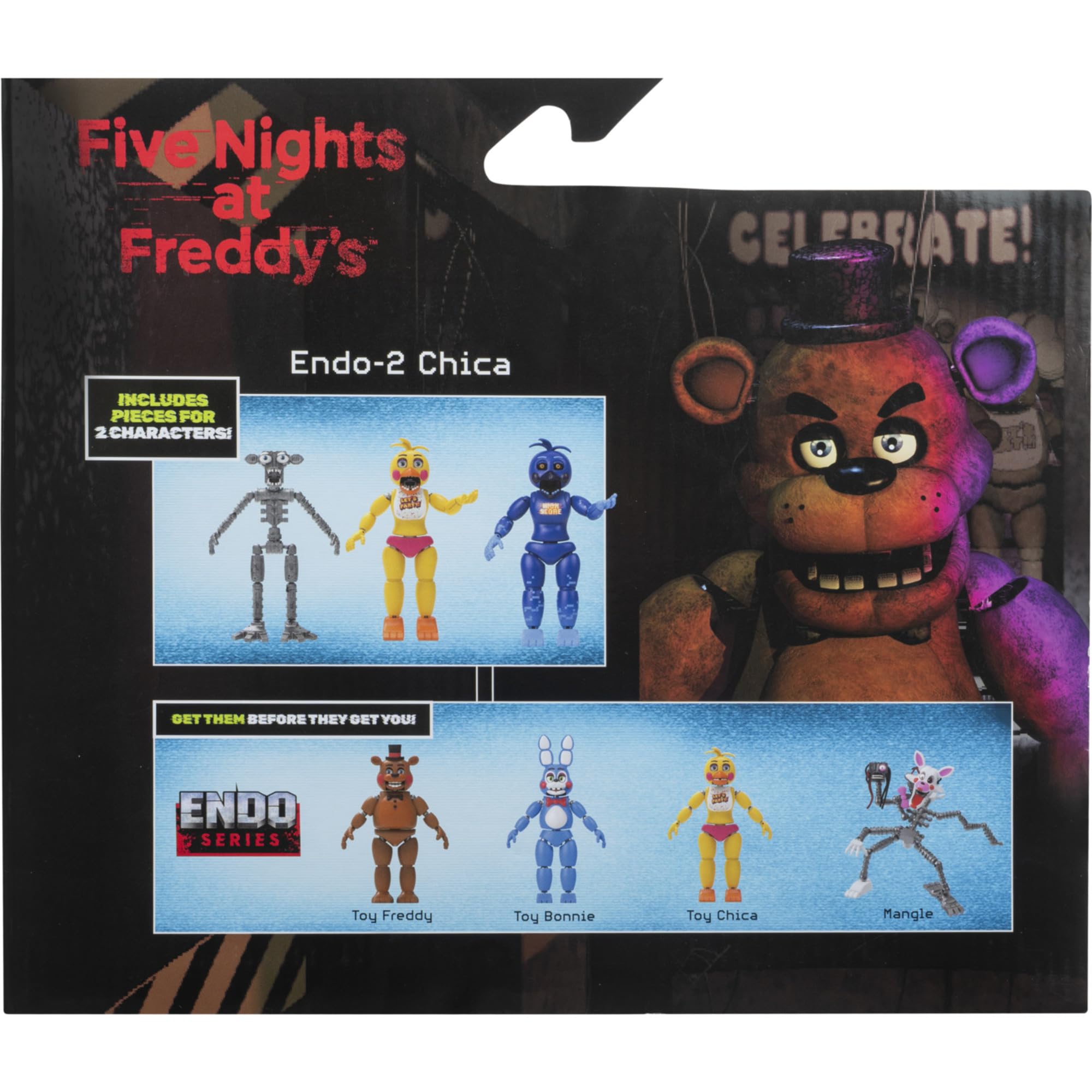 Five Nights at Freddy's Endo-Series kolekcjonerska figurka – 15 cm Endo-1 z wymiennymi zabawkowymi elementami Chica i najlepszymi wynikami