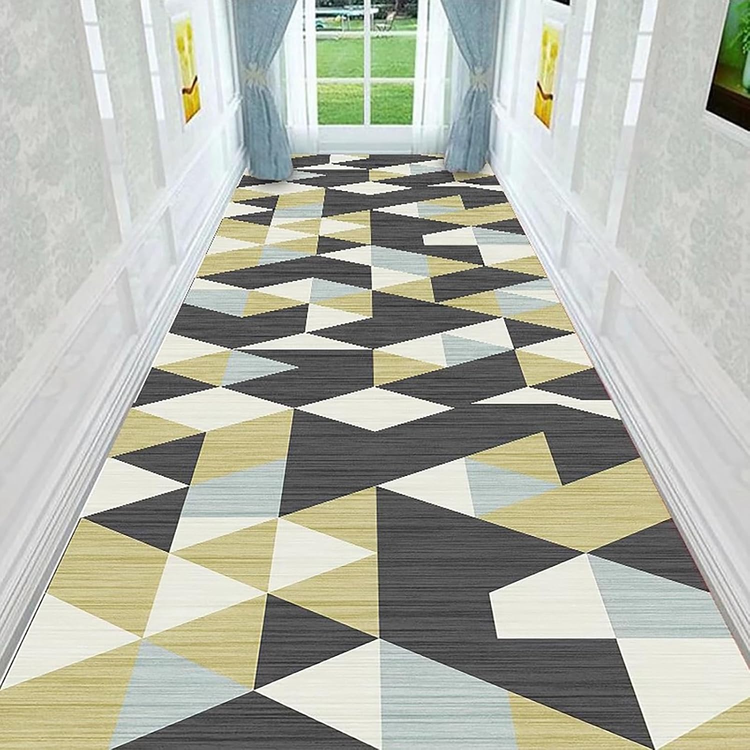 Modern Style Commercial Runner Rug for Hallway/ Hotel/ Restaurants, Extra Large 18ft/ 16ft/ 14ft/ 12ft/ 10ft/ 8ft/ 6ft/ 4ft/ 2ft Low Pile Padded Rug/ Soft Caroet - Non Slip Machine Washable ( Color :