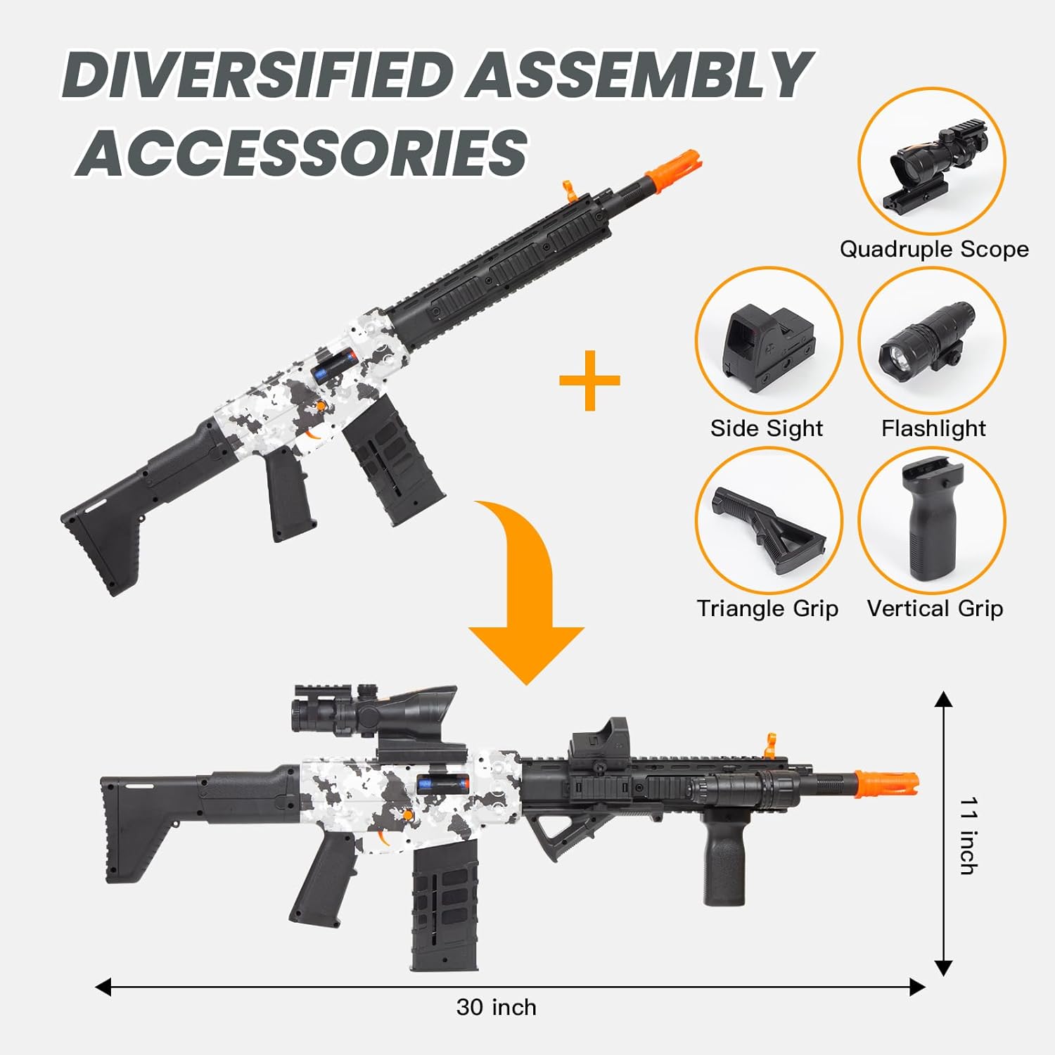Realistic Toy Gun for Nerf Guns Darts, Foam Blaster - with Scope 120 Soft Bullets 3 Magazines, Semi-Auto Sniper Rifle Electric Machine Guns for Boys 8-12 Age, Birthday Gifts for Kids and Adults