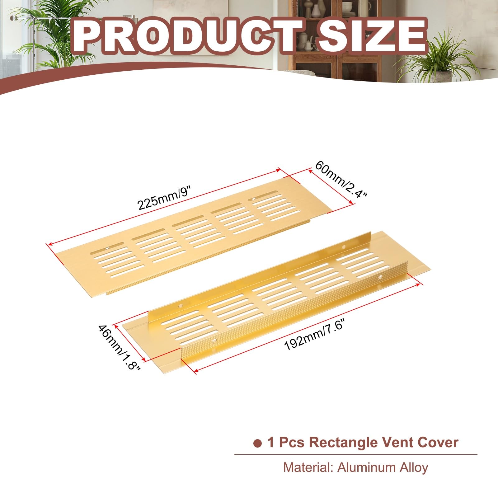 PATIKIL 6cm x 22.5cm Rectangle Ventilation Grille - Image 2