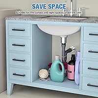 Vista 3 de NiHome Tubo flexible expandible de trampa en P de 1 1/2 o 1 1/4 pulgadas para fregadero de cocina individual, con adaptador de anillo de sellado