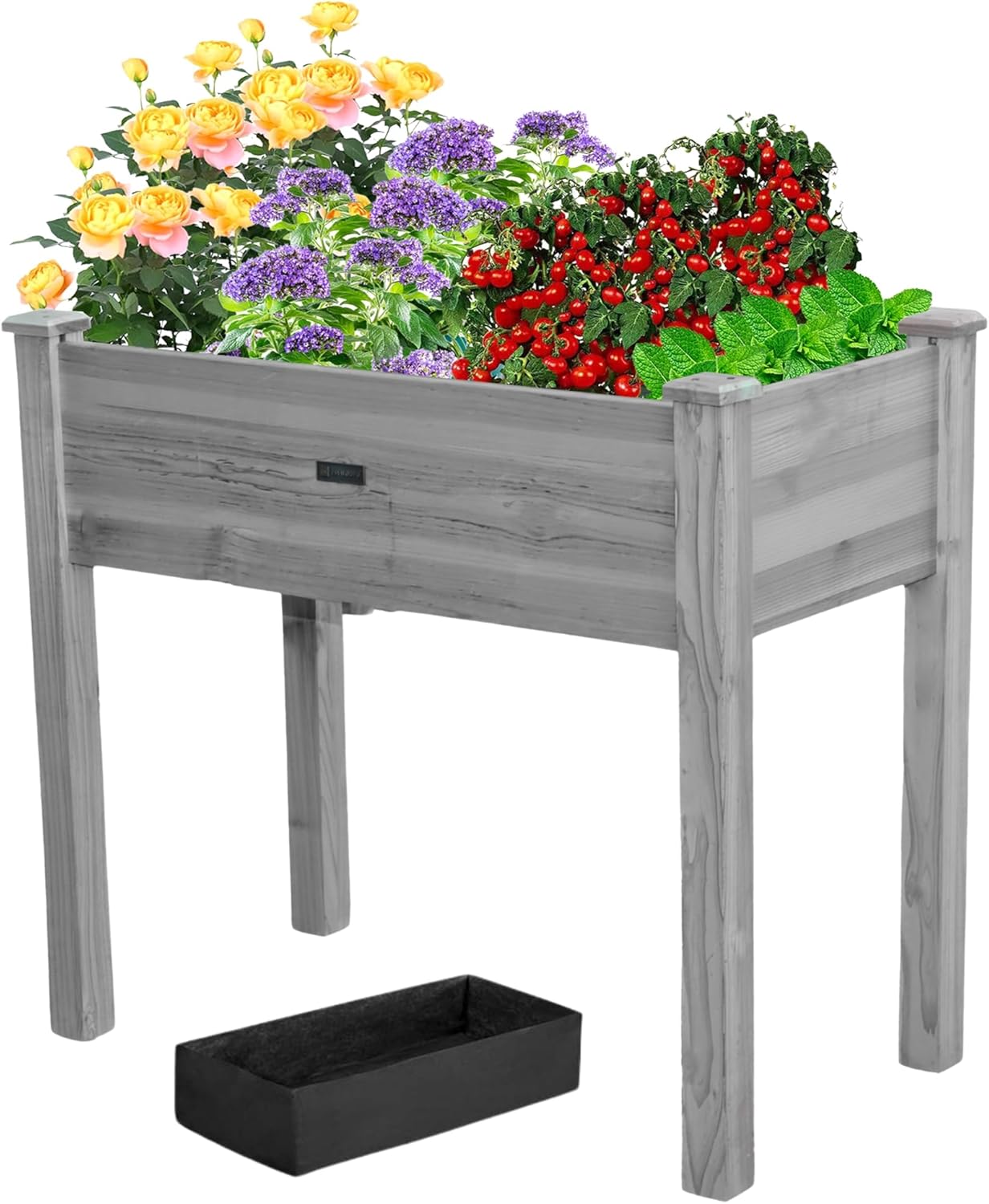 34x18x30in Raised Garden Bed,Wooden Raised Garden Beds Outdoor,Elevated Wooden Planter Box with Legs,Small Raised Garden Bed for Backyard/Patio/Gardener