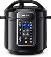 COMFEE 9-in-1 6Qt Electric Pressure Cooker with 14 Presets - Multi Cooker, Rice Cooker, Yogurt Maker, Slow Cooker Black