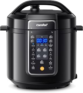 COMFEE 9-in-1 6 Quart Electric Pressure Cooker Multi Cooker, 14 Presets, Non-Stick Pot, Black