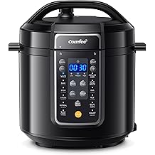 COMFEE' 9-in-1 Electric Pressure Cooker, 14 Presets Instant Multi Cooker Olla de Presion Non-Stick Pot Yogurt Maker Rice Cooker Slow Cooker Saut&eacute; Steamer 6 Quarts Black
