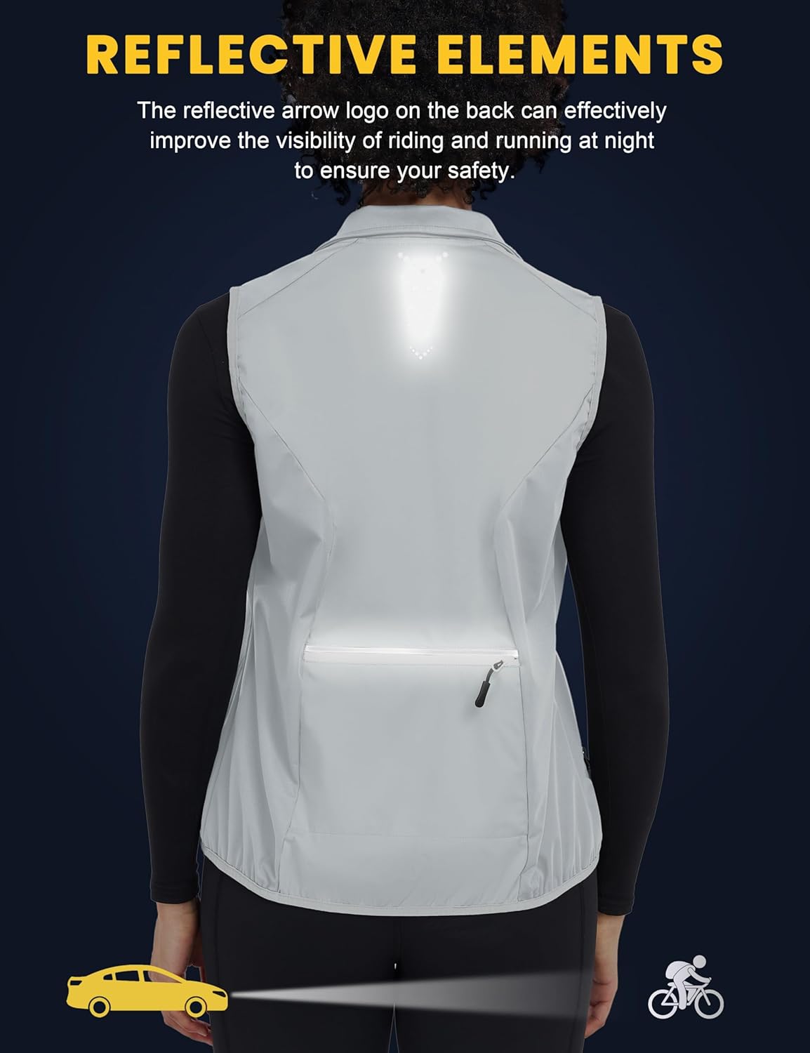 Little Donkey Andy Windproof Sleeveless Vest Jacket for Women, Water-Repellent Stretch Sports Vest for Cycling, Running - Image 5