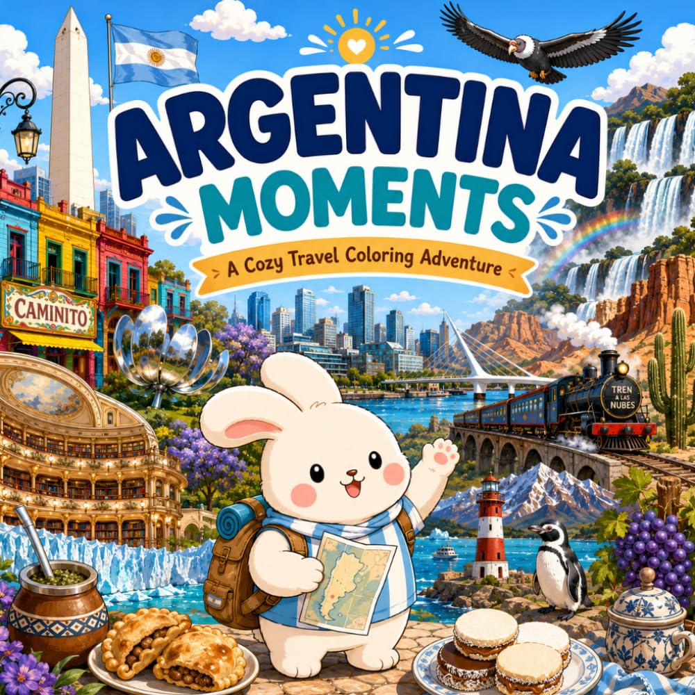 ARGENTINA MOMENTS: A Cozy Travel Coloring Adventure