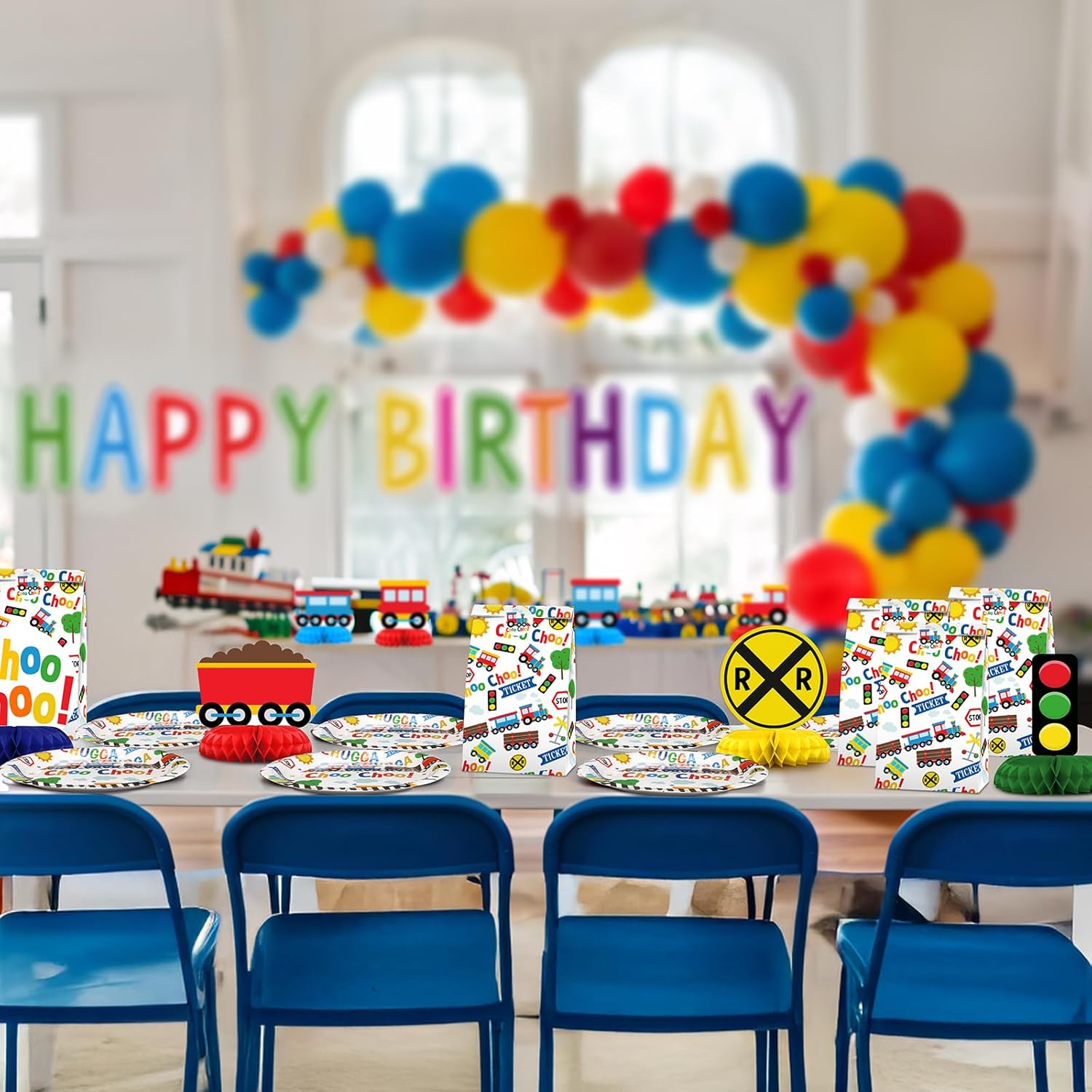 Train Party Decorations - Train Party Plates and Napkins for Kids Birthday Party, Serves 20 Guests - Image 4