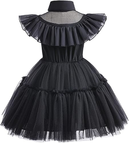 Miniatura 2 de moderist Disfraz de Addams de los Miércoles para niñas pequeñas, disfraz de tutú de miércoles