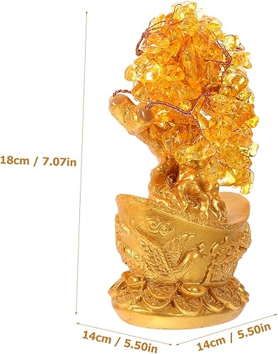 Miniatura 2 de LIFKOME Estatua única del árbol de la suerte del árbol del dinero del arte del cristal del adorno de la suerte para el regalo de la decoración china
