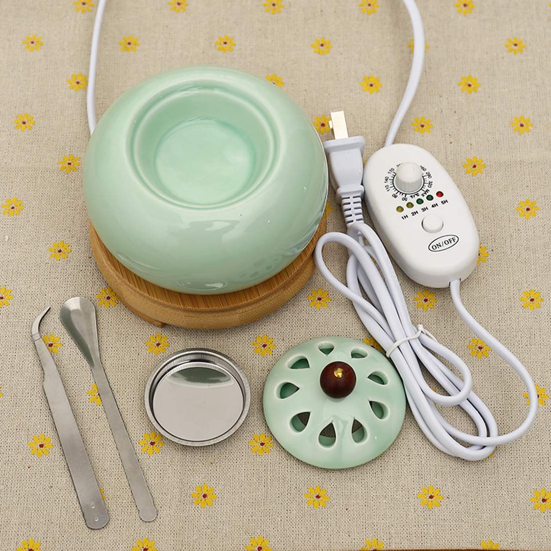 Quemador de incienso eléctrico con temporizador ajustable para aromaterapia y fragancia del hogar