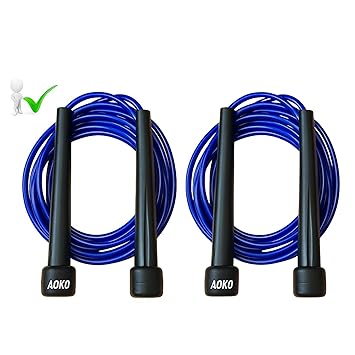 AOKO PACK OF 2 Skipping Rope Jump Rope for Men, Women, Girls, and Kids | Gym Fitness Speed Skipping Rope |Length: 295 cm|