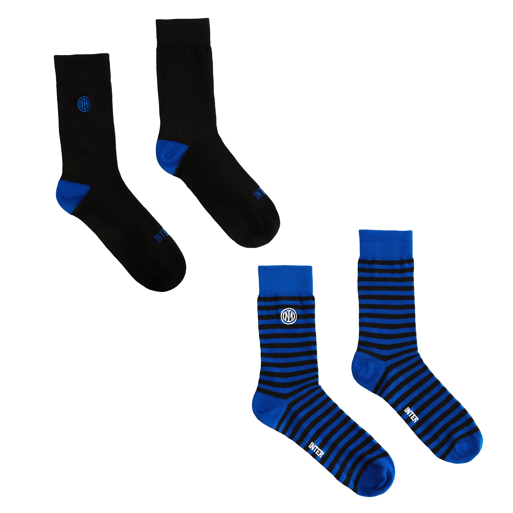 Inter FC Internazionale Milano S.p.A. Men's Calze Ankle Socks, Nero e Blu,